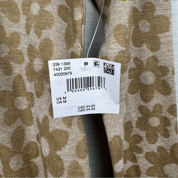 NWT American Eagle Tan Daisy Floral Mini Mock Neck Sweater Dress Retro Y2K 70s - Picture 4 of 5